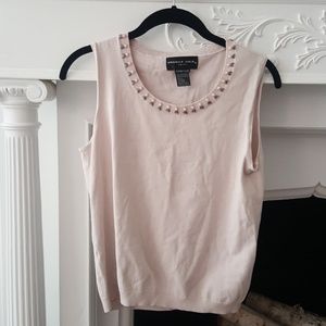 August Silk Knit Sleeveless Blush Tank Blouse